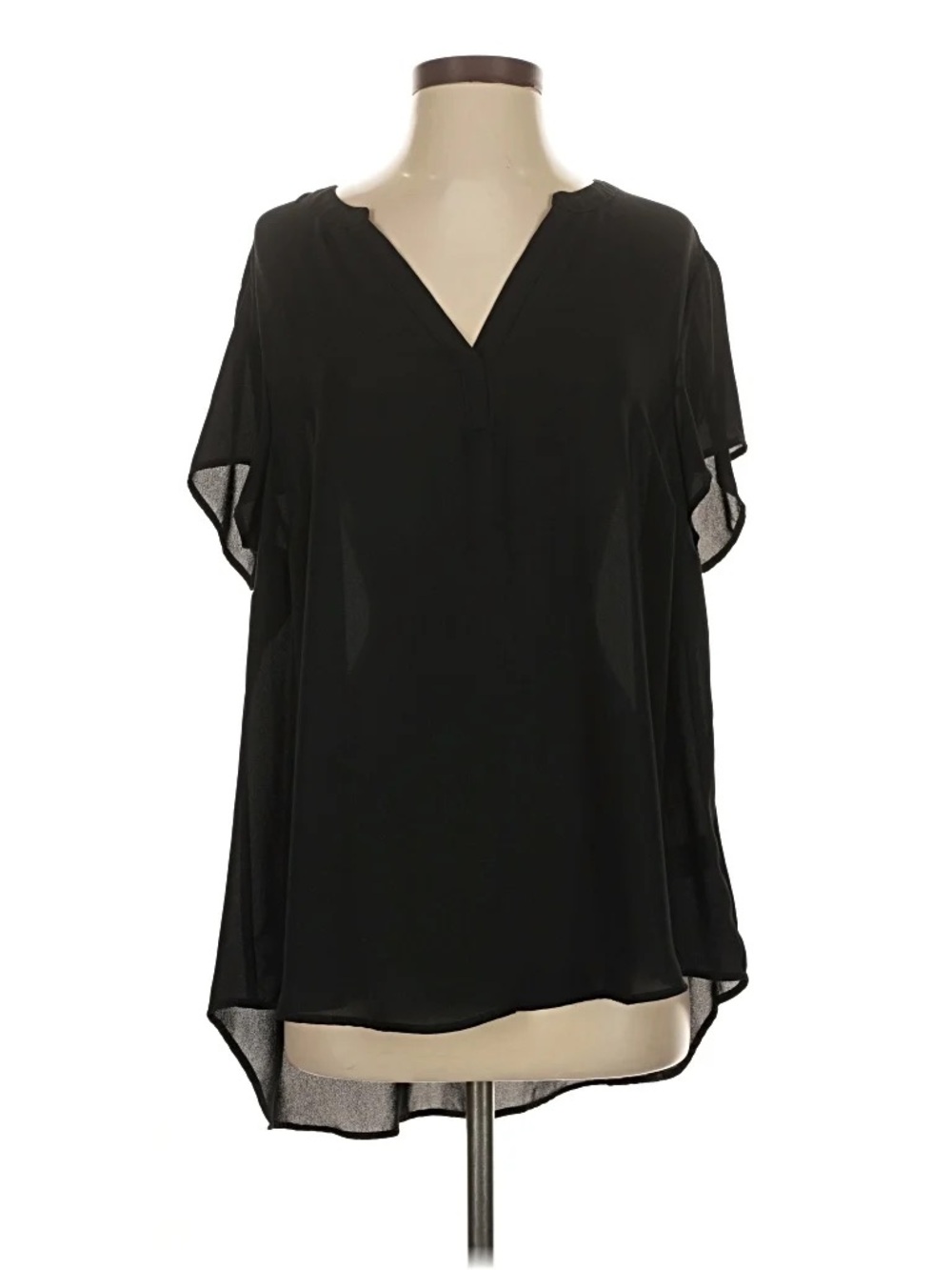 TORRID Black RUFFLE V-Neck Flutter Sleeve Women's Blouse NWT